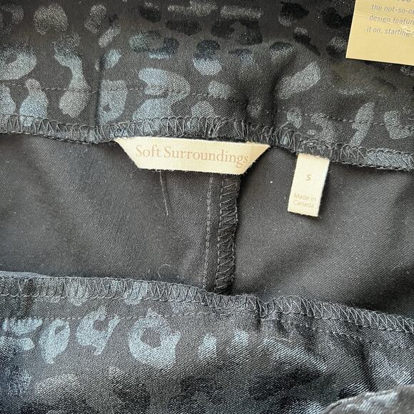 NWT Soft Surroundings Pants Women Small Leopard Animal Print Edgy Dark Glam Chic - Picture 5 of 11
